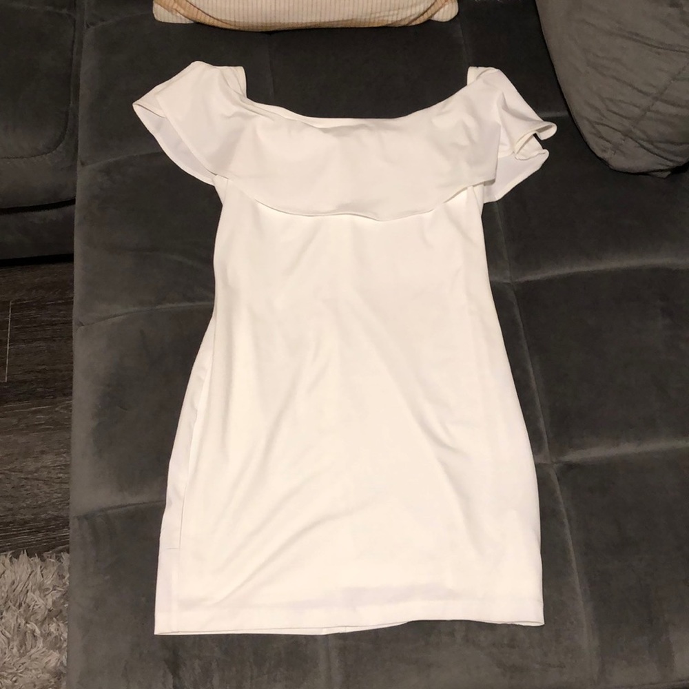 Off the shoulder white dress